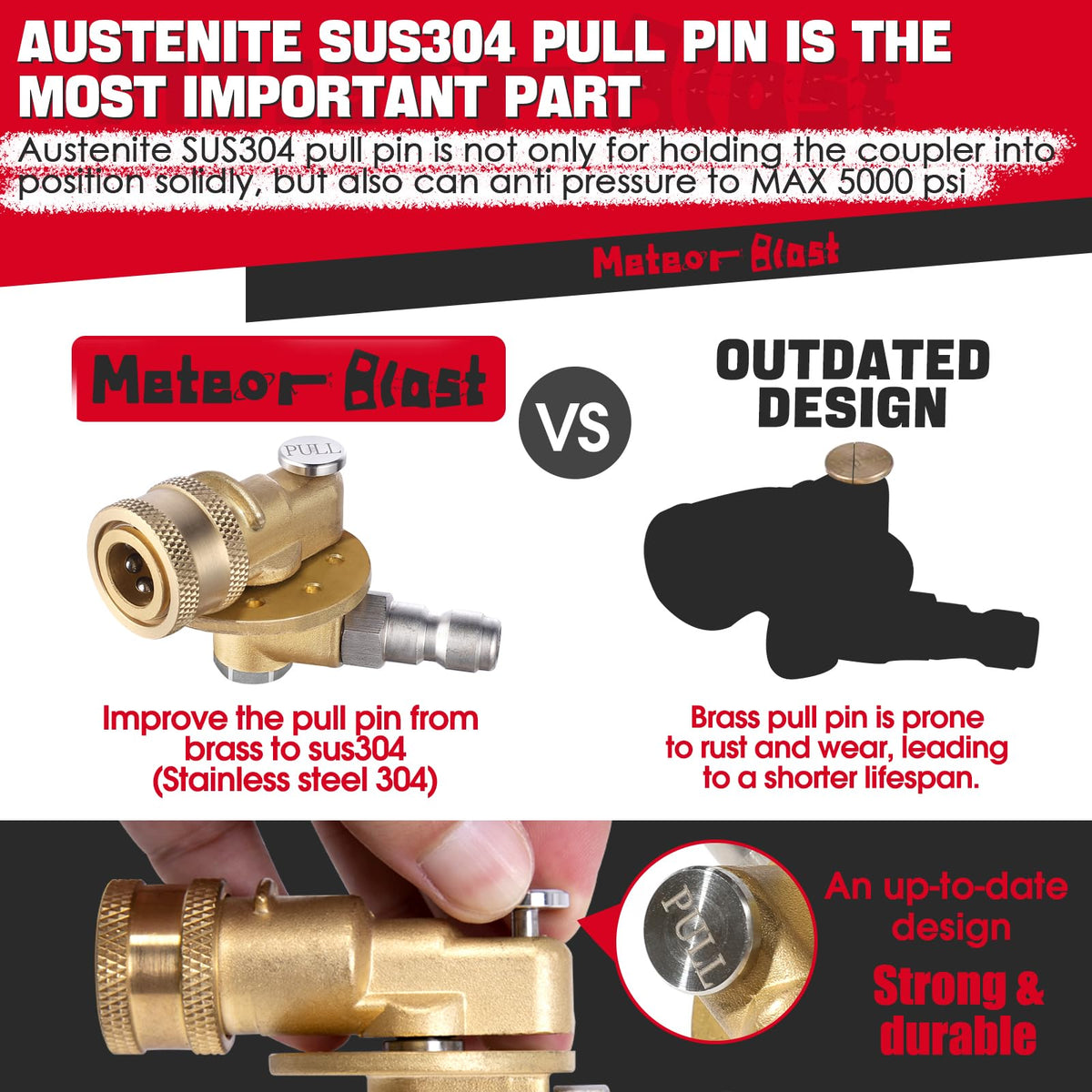 Meteor Blast heavy duty pressure washer attachment compatible with many brands.