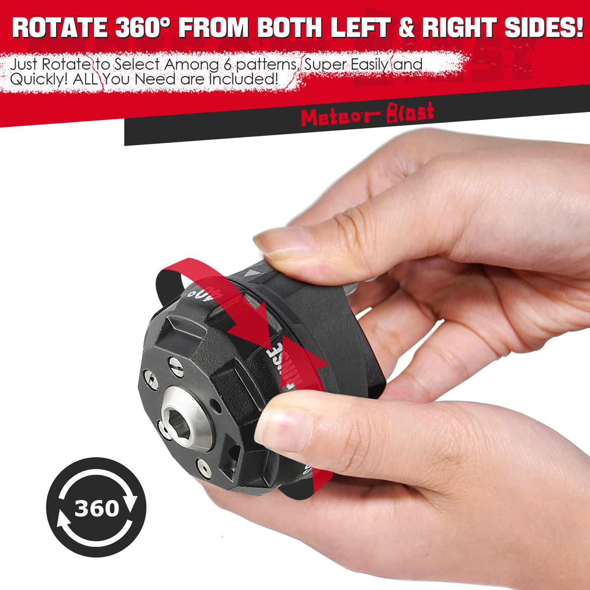 Meteor Blast time-saving design reduces nozzle swaps for faster cleaning
