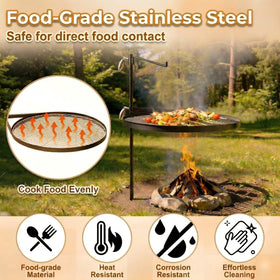 METORICO adjustable height for precise flame control during grilling.