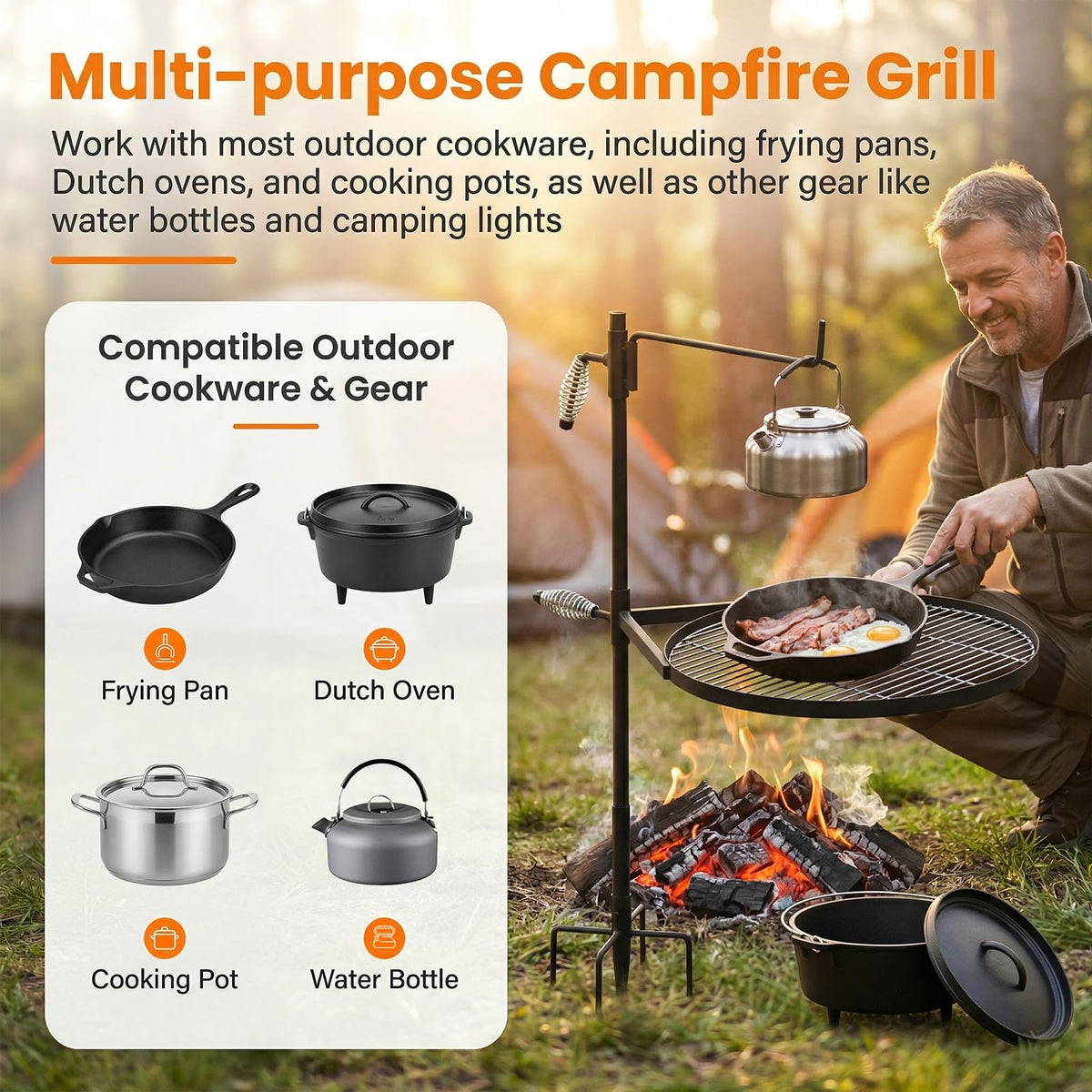 METORICO portable design excels for camping, beach trips, and backyard cookouts.