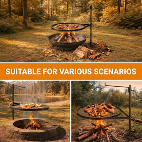 METORICO tool-free setup for fast, portable campfire cooking anywhere.
