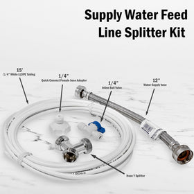 Metpure 25 ft white LLDPE tubing ready for secondary water lines behind appliances