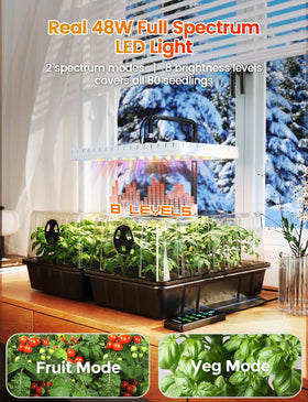 MetryGrow 80-cell seed tray system ideal for indoor seed starting and microgreens.