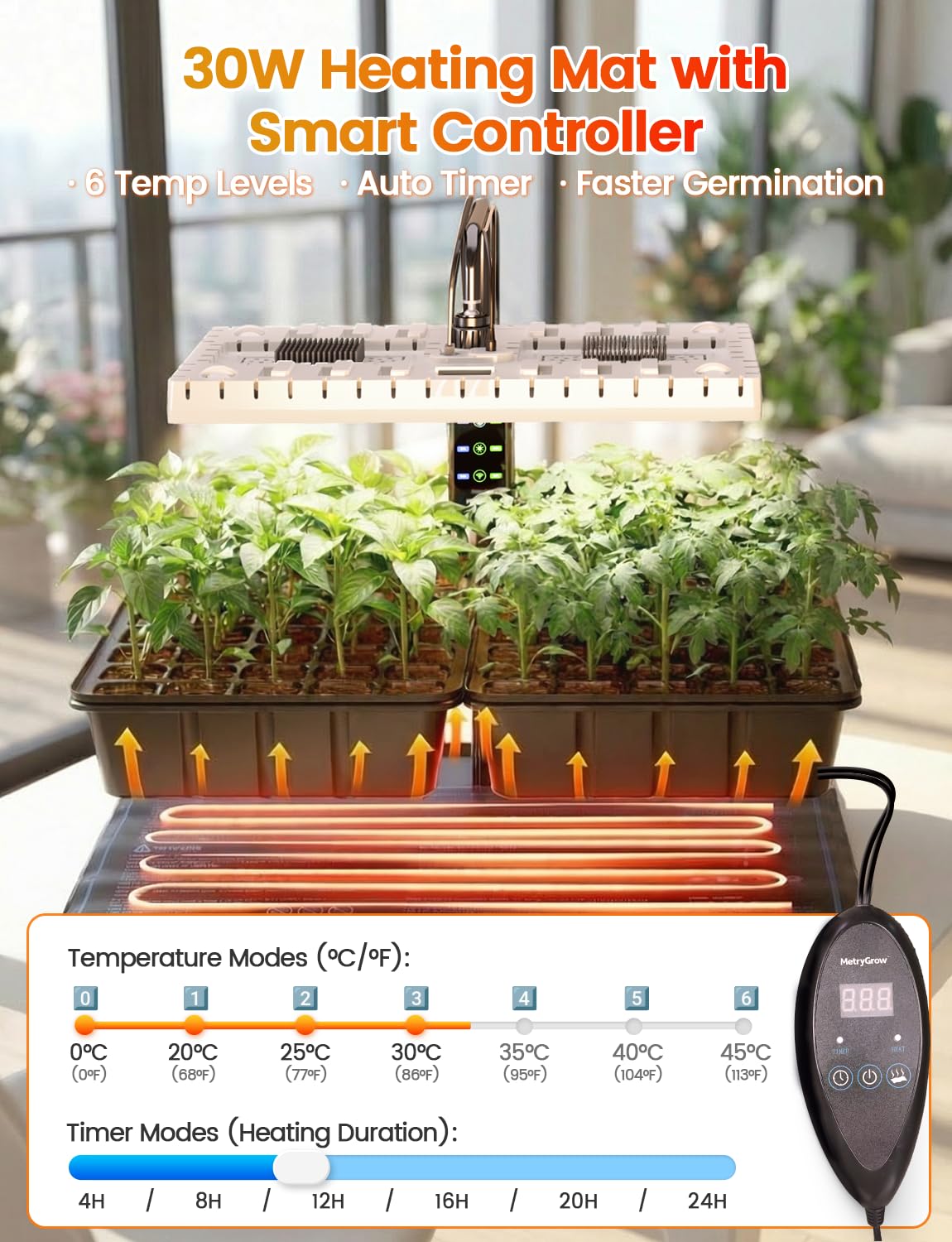 MetryGrow heavy-duty seed trays resist bending during handling.