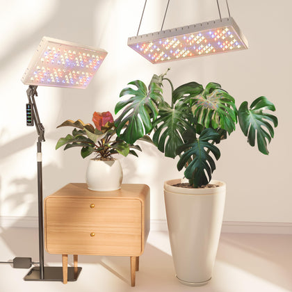 MetryGrow smart-app controlled grow light for precise indoor plant lighting.