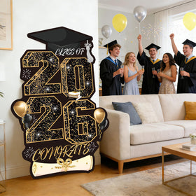 Meuaras gold and black contrast adds festive graduation flair