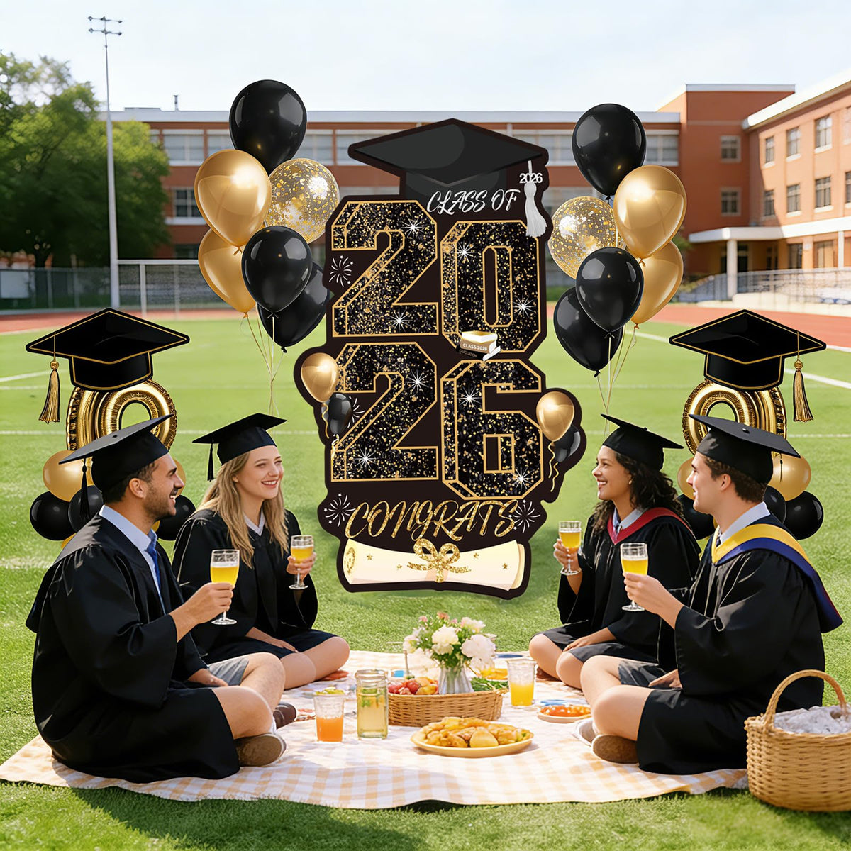 Meuaras weatherproof outdoor graduation sign withstands elements during celebrations