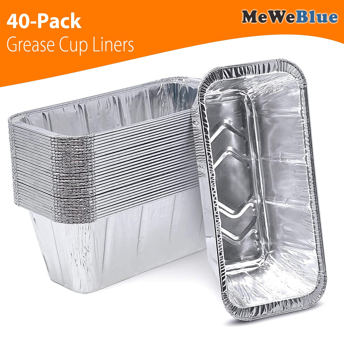 MeWeBlue foil liners simplify post-cook cleanup by draining grease.