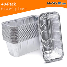 MeWeBlue foil liners simplify post-cook cleanup by draining grease.
