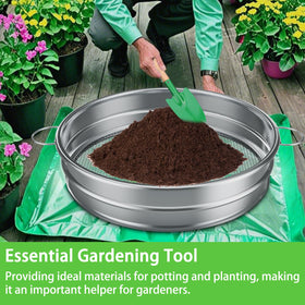 MEWPON garden sifter in action for clean soil and potting prep