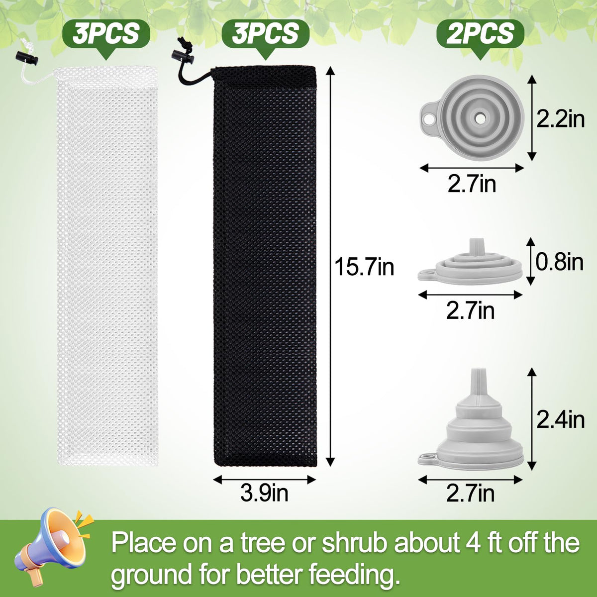 Six sacks plus two funnels offer flexible feeding setups with MEWTOGO.