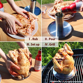Meykers Beer Can Chicken Stand in 304 stainless steel for long-lasting durability