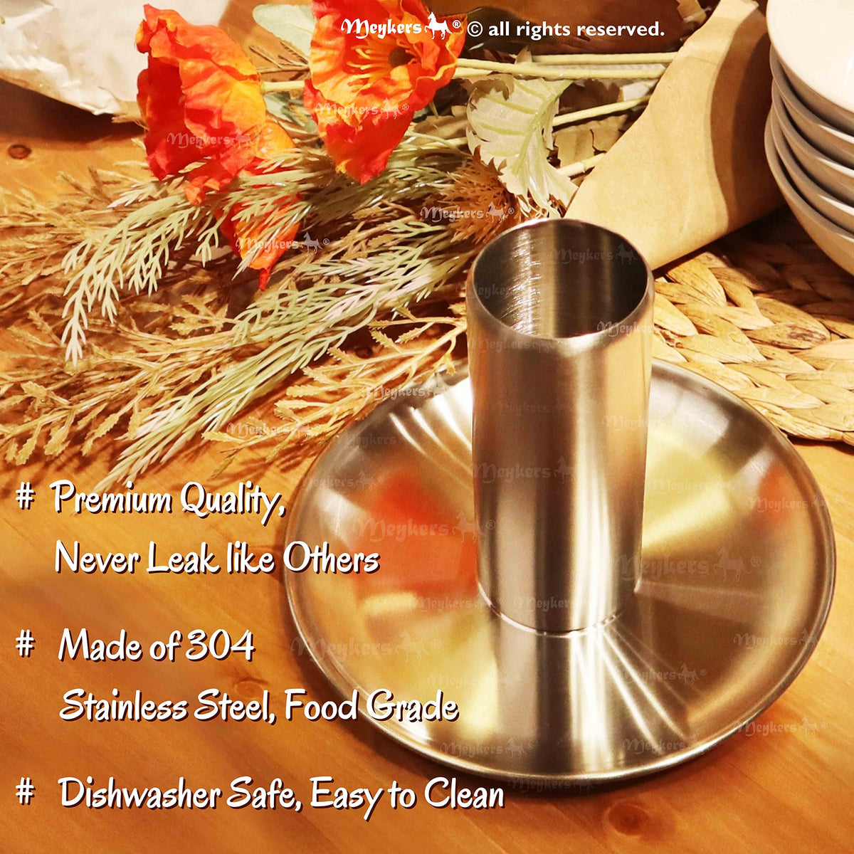 Meykers Beer Can Chicken Stand dishwasher-safe design simplifies post-cook cleanup
