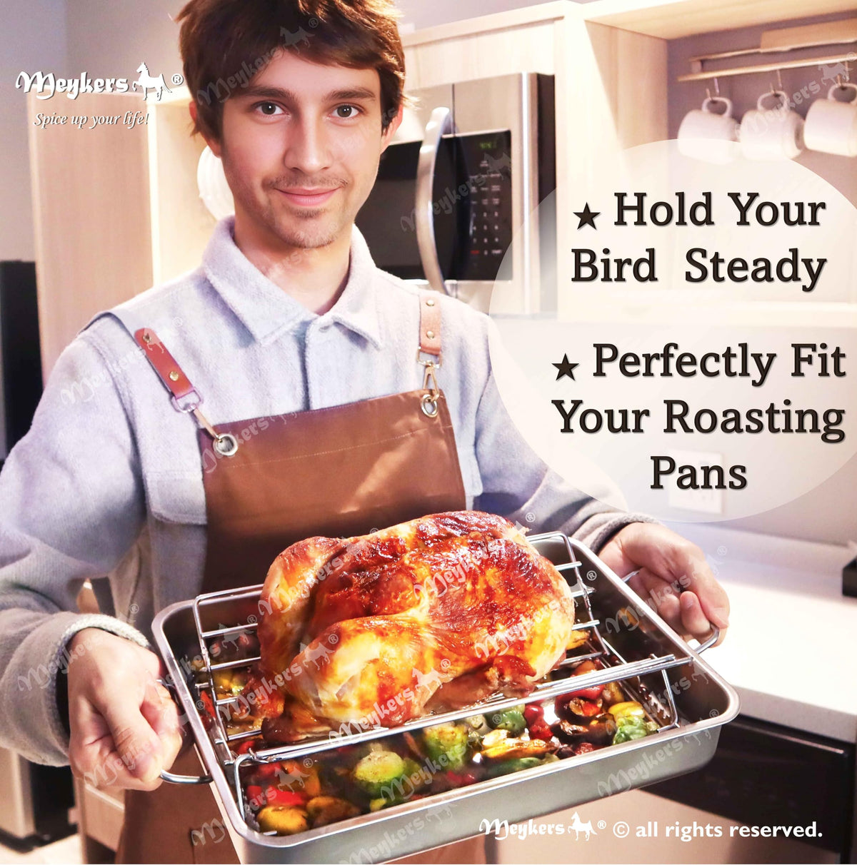 Meykers dishwasher-safe rack cleans quickly after roasting