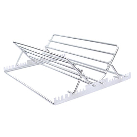 Meykers roasting rack insert shows inner dimensions for precise pan fit and even roasting