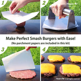 Meykers Smash Burger Press ergonomic handle enables strong, comfortable smashing.
