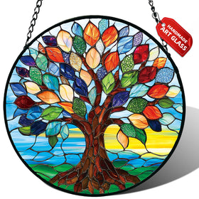 Meyocky Tree of Life suncatcher 6-3 inch—vibrant colors for sunny windows