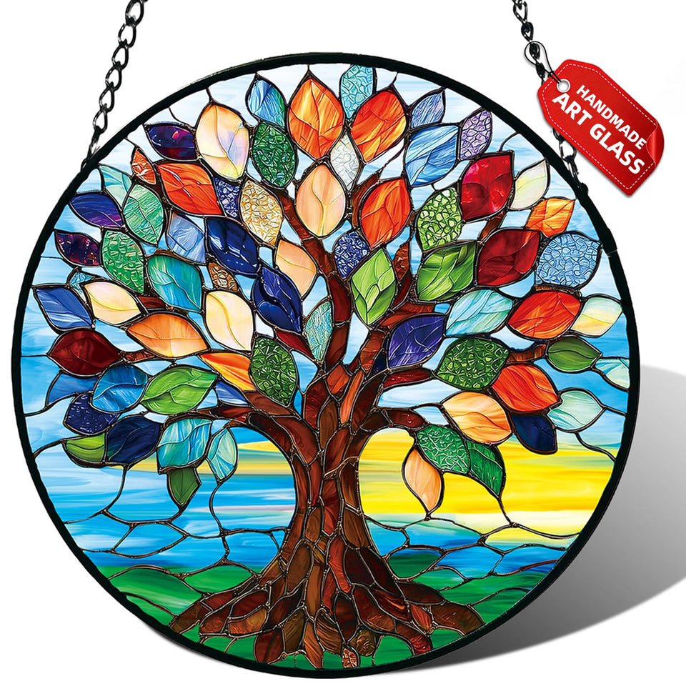 Meyocky Tree of Life suncatcher 6-3 inch—vibrant colors for sunny windows