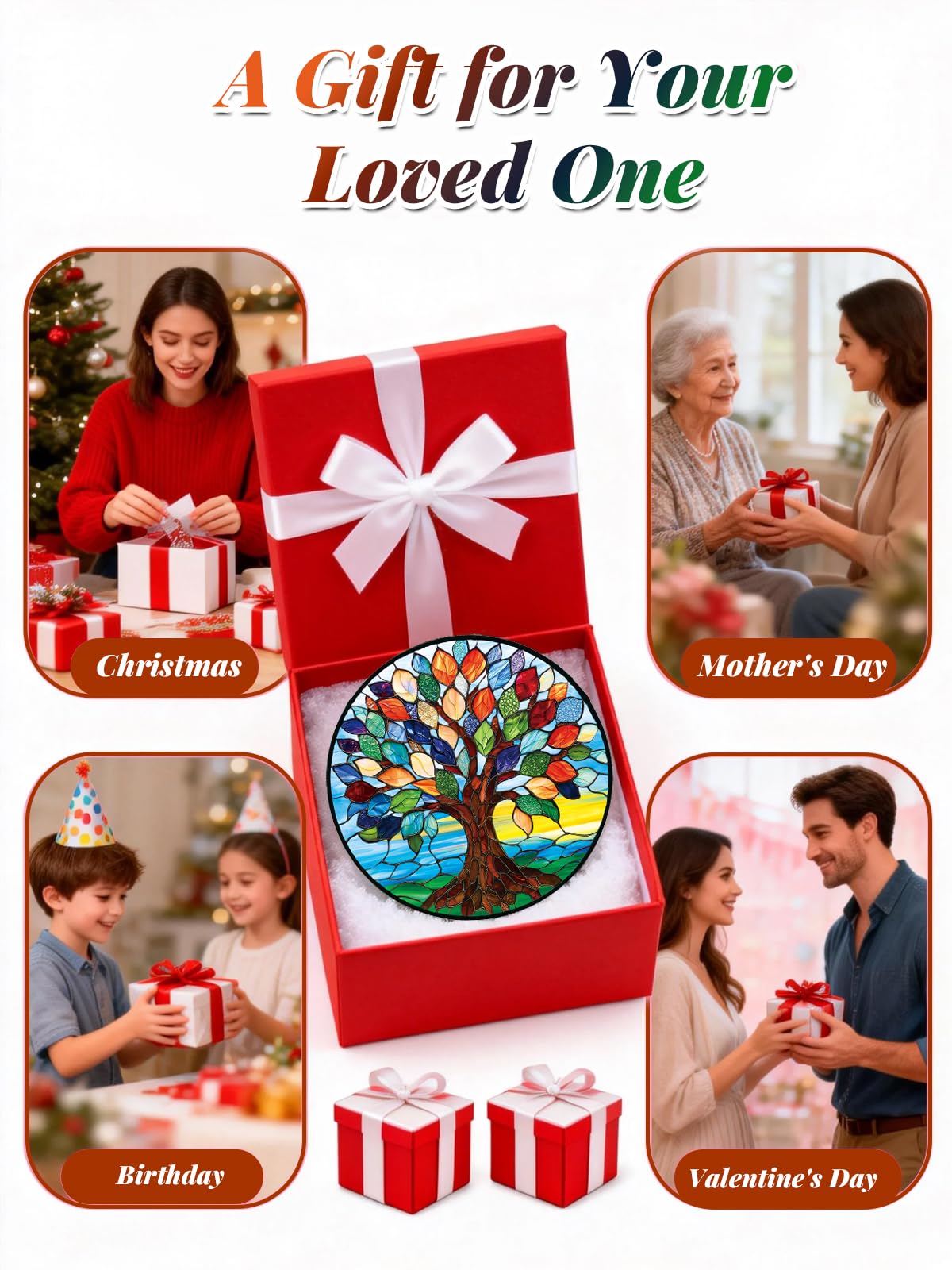 Meyocky Tree of Life suncatcher indoors near window—soft ambient glow