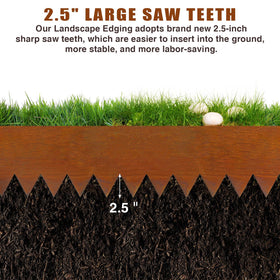 Meyoppm Corten edging curved border creates elegant garden shapes with stable separation.