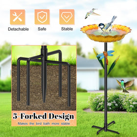 MeyRolizn 34-inch freestanding bird bath elevates birds and offers good visibility
