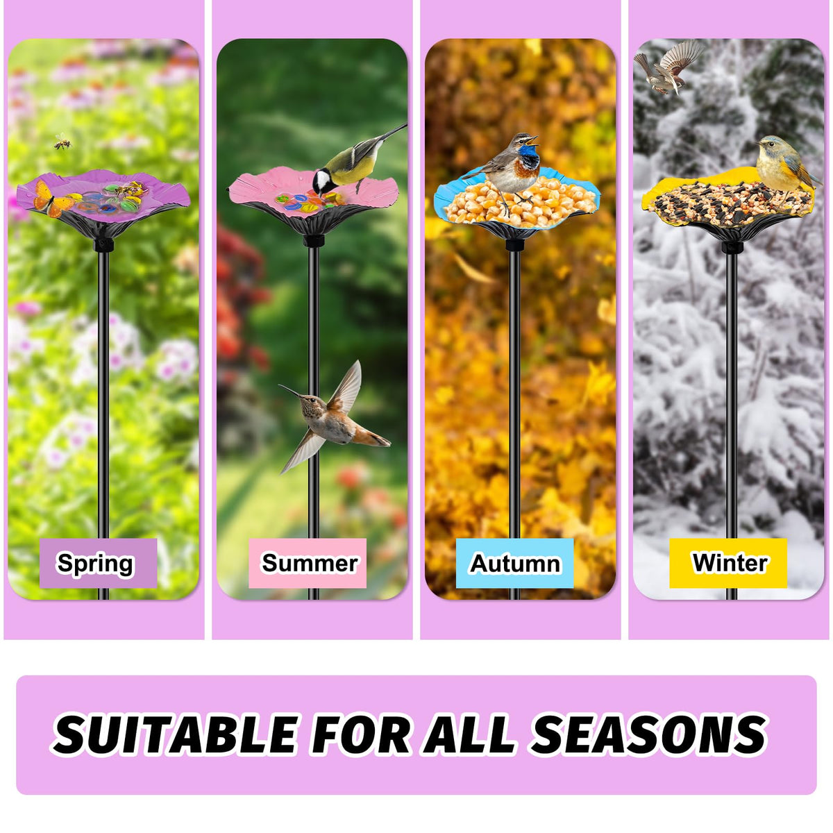 MeyRolizn bee watering station yellow flower design enhances garden ambience.