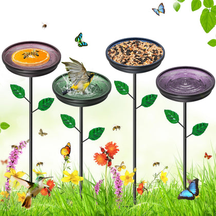 MeyRolizn hummingbird bath blue bowl attracts small birds to drink comfortably.