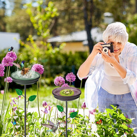 MeyRolizn hummingbird bath detachable feeder option adds versatility for backyard viewing.