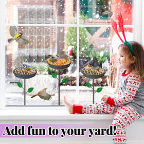 MeyRolizn hummingbird bath stake and leaf decor enhances garden aesthetics while elevating water access.
