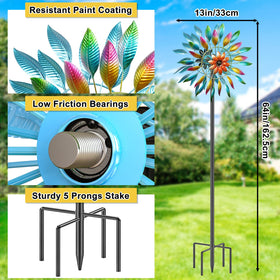 MeyRolizn wind spinner double-sided blades create lively garden motion.