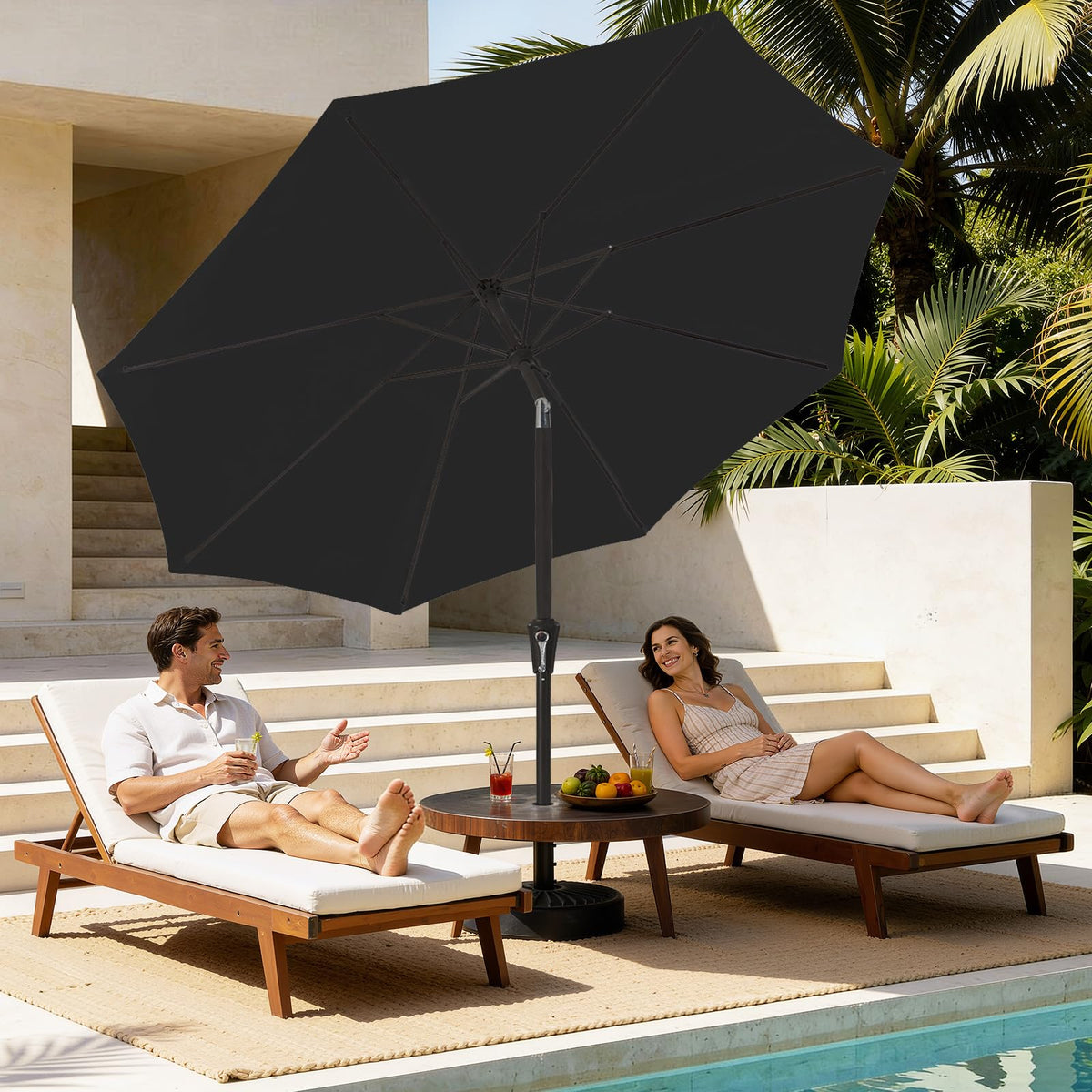 MEWAY vented canopy promotes airflow for cooler seating.