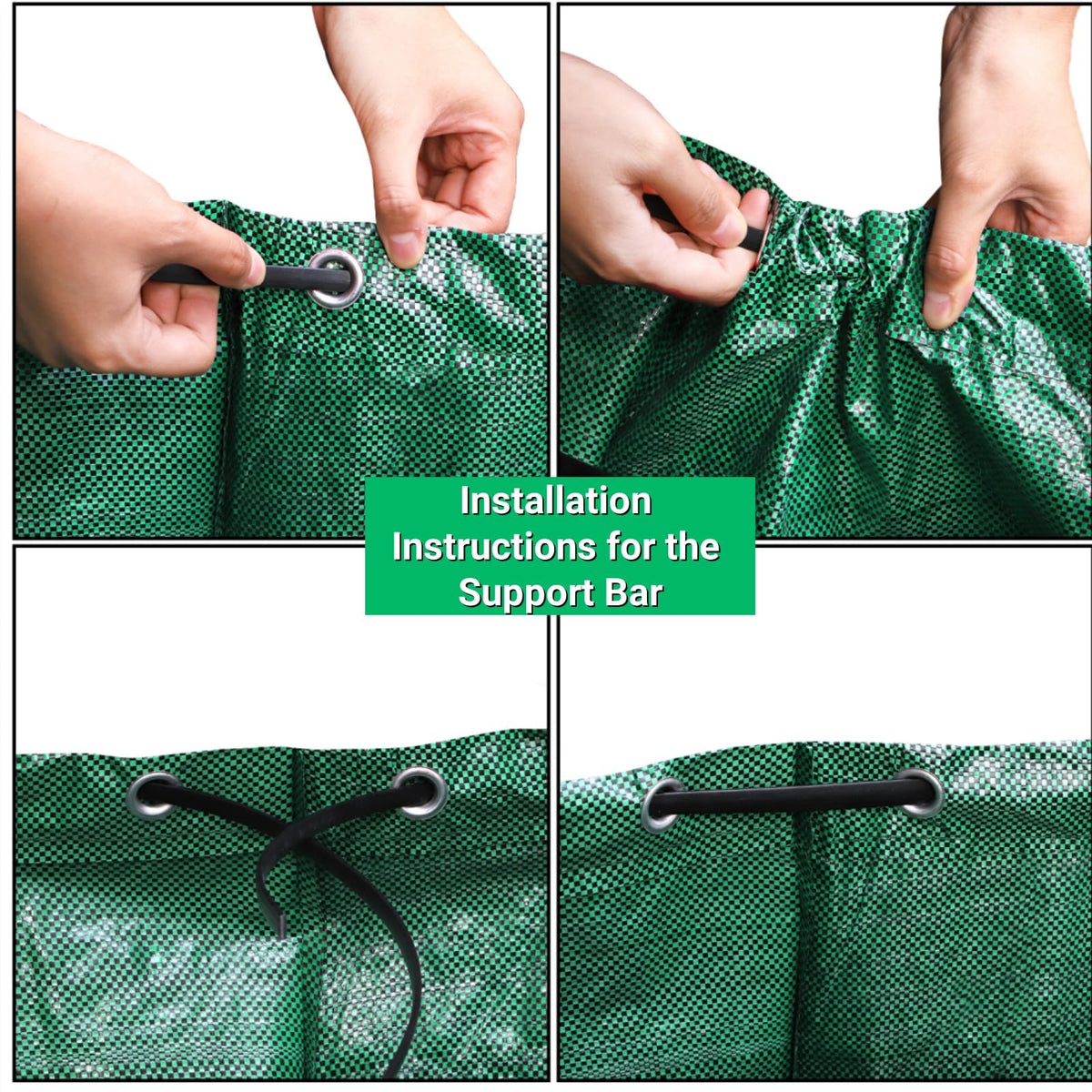 Mezchi garden waste bags with four reinforced handles for easy carrying.