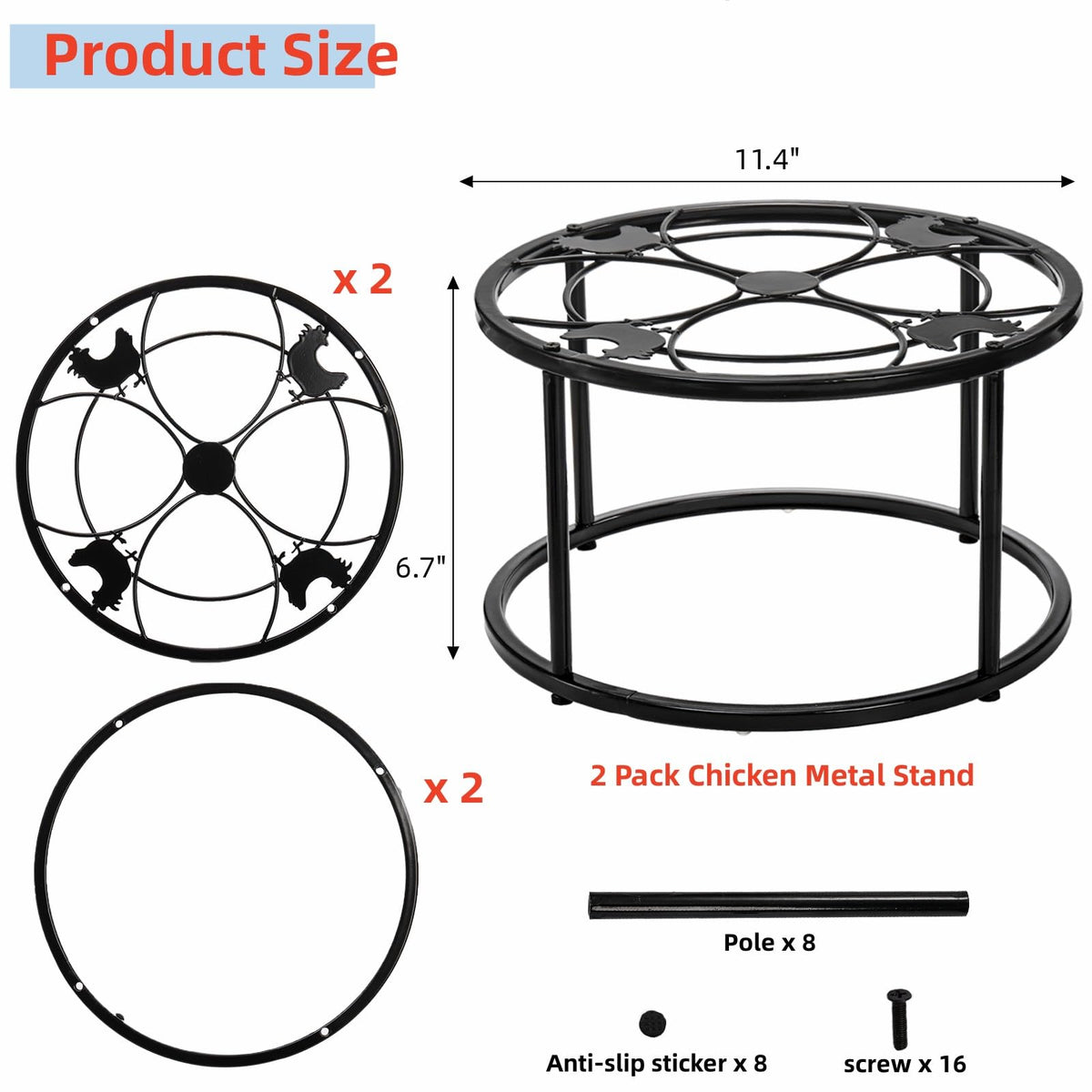 Mezchi iron stand with hardware for fast setup.