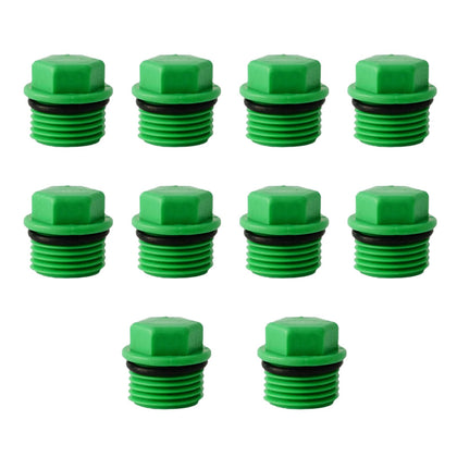 Mezfrguo hose end cap 3-4in threaded close-up, showcasing durable PPR material and secure fit.