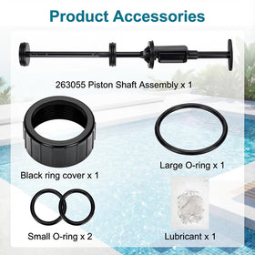 Mezvion piston shaft assembly close-up reveals corrosion-resistant materials for long-lasting use.