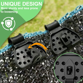 Mezyjiucom heavy-duty shade clips prevent slipping in strong winds.