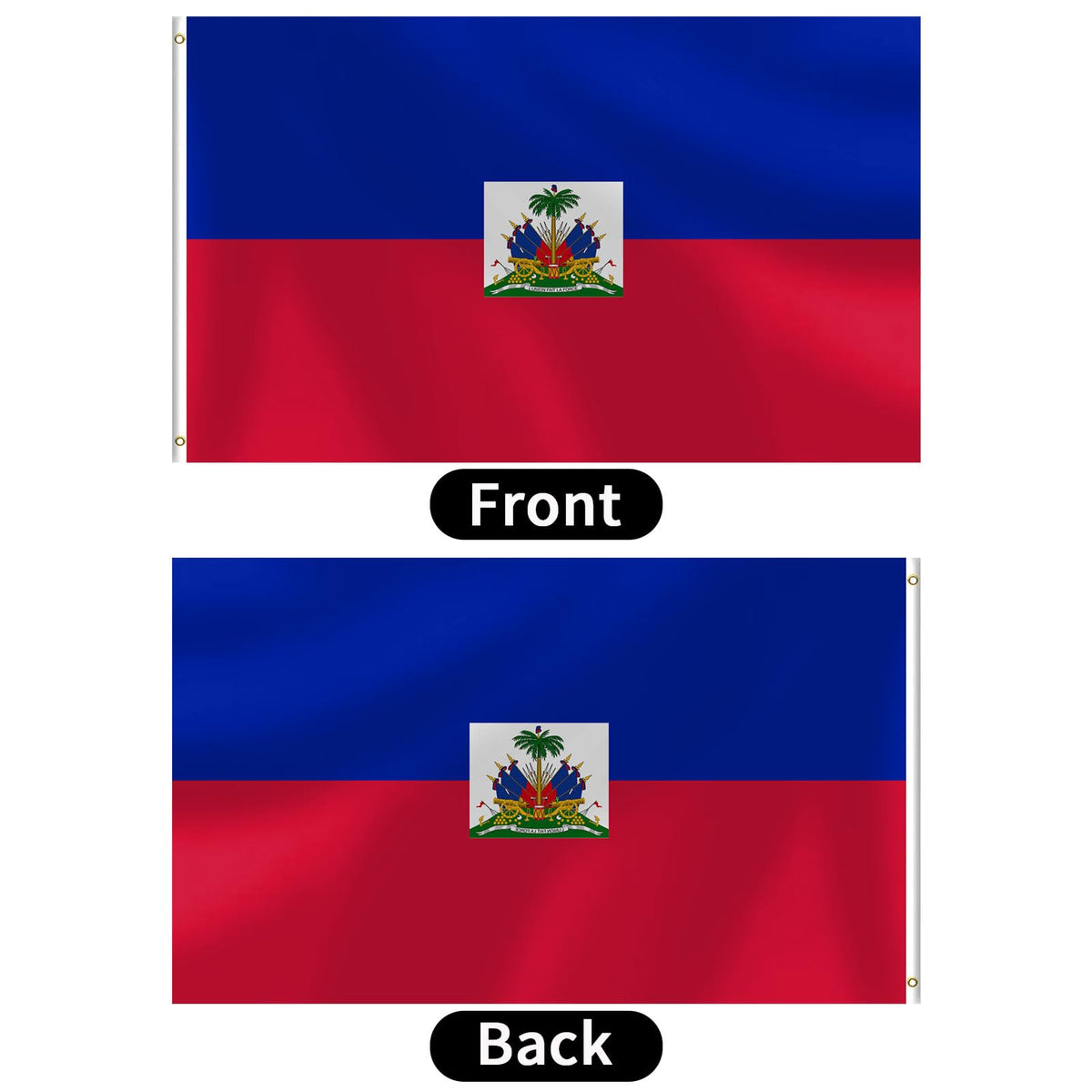 mflagperft Haitian flag brass grommets enable secure mounting