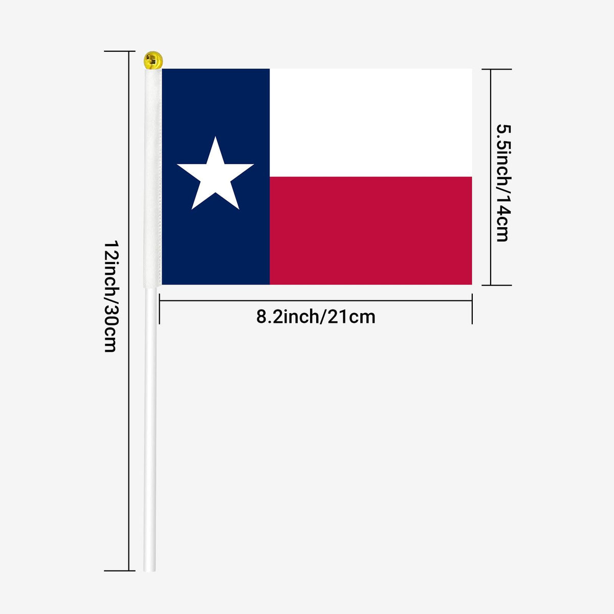 mflagperft handheld Texas flag 5x8 on a stick for waving at events