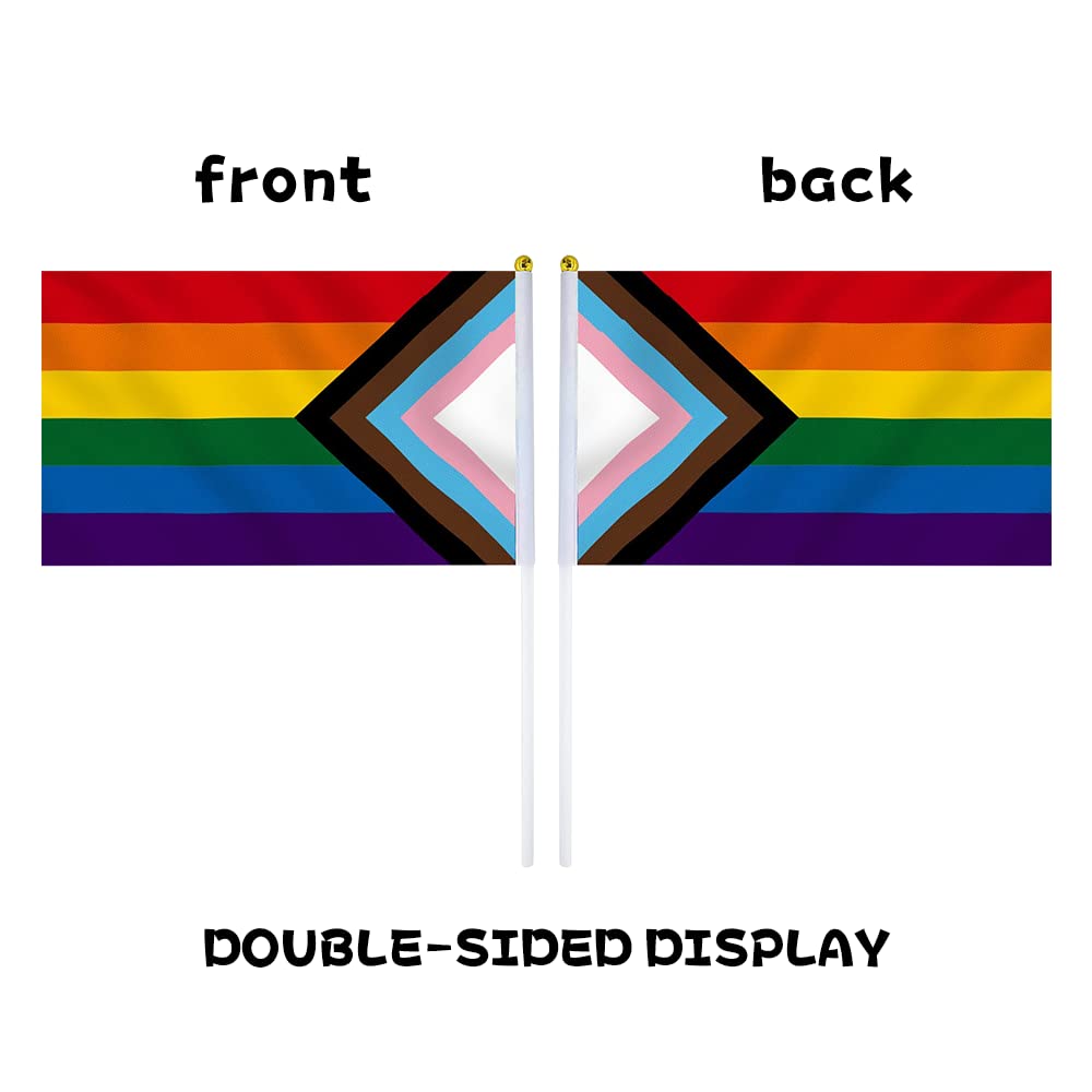 mflagperft mini pride flag 8.2 by 5.5 inches on a stick