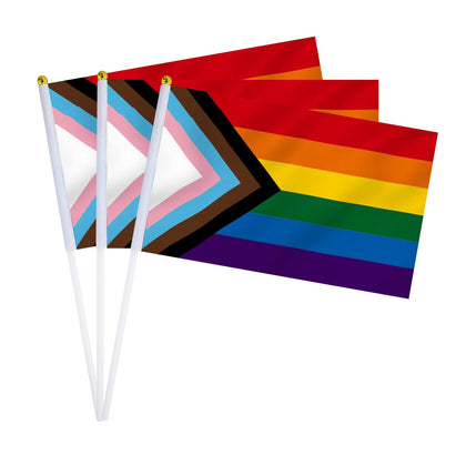 mflagperft progress pride flag mini on stick for parades and festivals