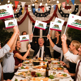 Mflagperft twelve-pack California flags on sticks for groups