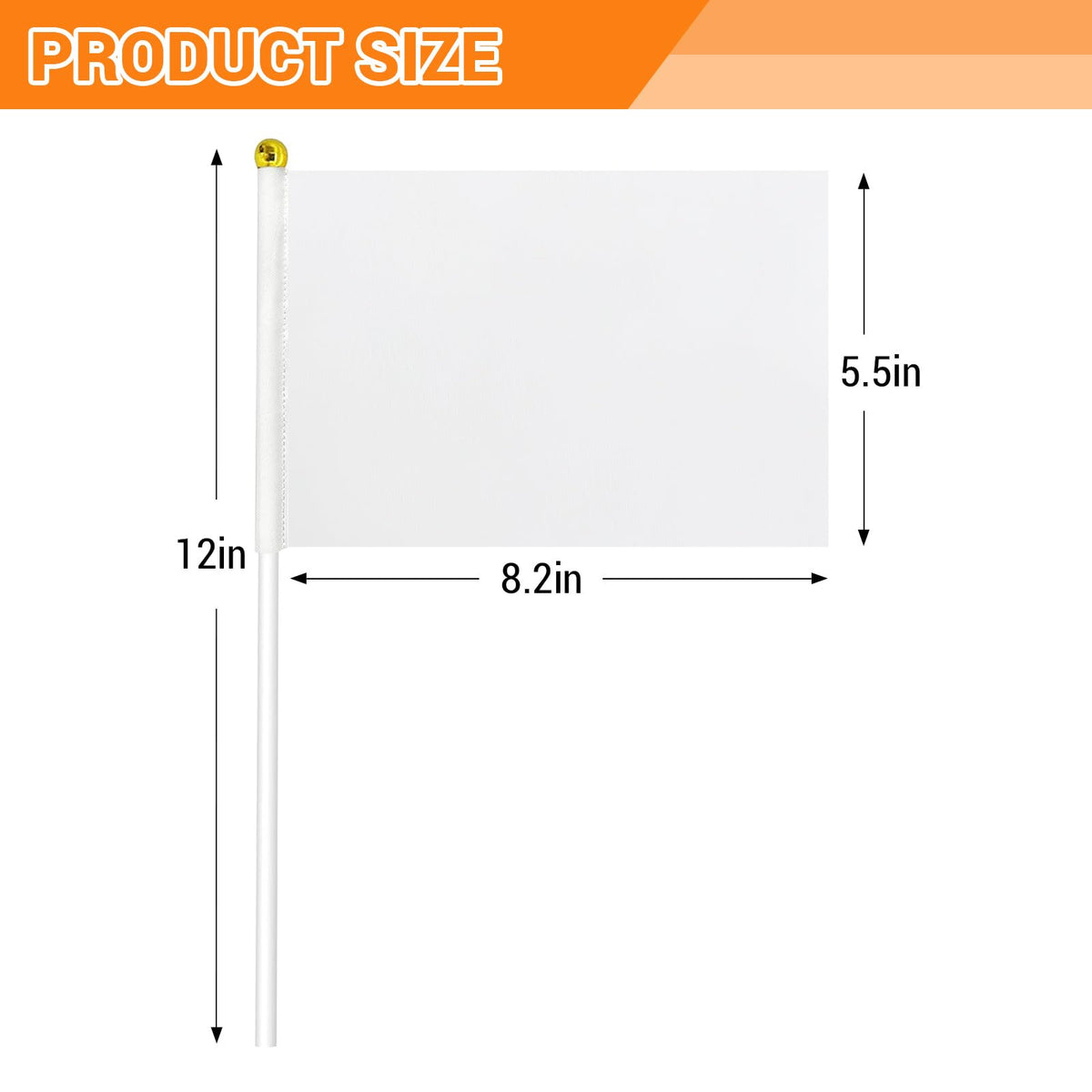 mflagperft white flag for DIY crafts, a ready blank canvas for personalization.