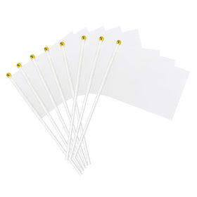 mflagperft white mini flag on stick for crafts and party decor.