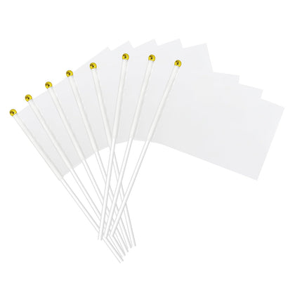 mflagperft white mini flag on stick for crafts and party decor.