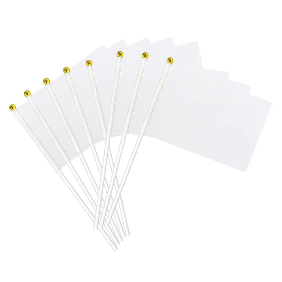 mflagperft white mini flag on stick for crafts and party decor.