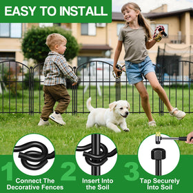 Mgjaa rustproof metal fence withstands sun and rain outdoors