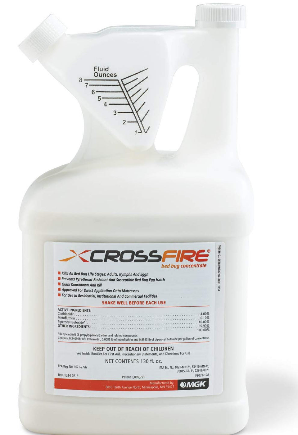 MGK Crossfire Bed Bug Concentrate 130oz for effective indoor pest control and infestation management.