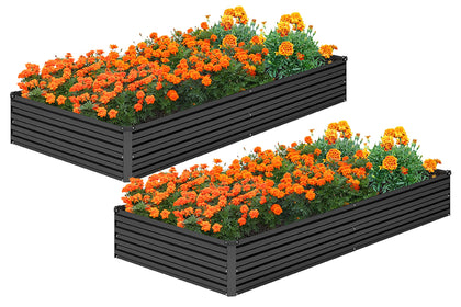MGNO side-view of galvanized raised bed for outdoor vegetable planting