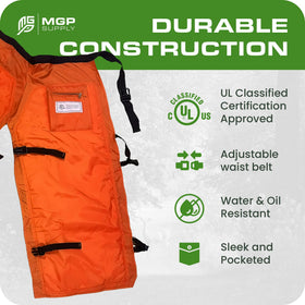 MGP SUPPLY OSHA and ASTM compliant chaps ensure reliable leg protection