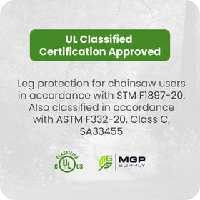 MGP SUPPLY unisex chainsaw pants with ergonomic straps for comfortable wear